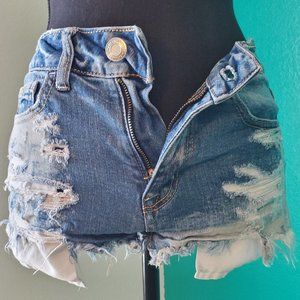 American Eagle Hi-Rise Shortie Distressed Denim Shorts